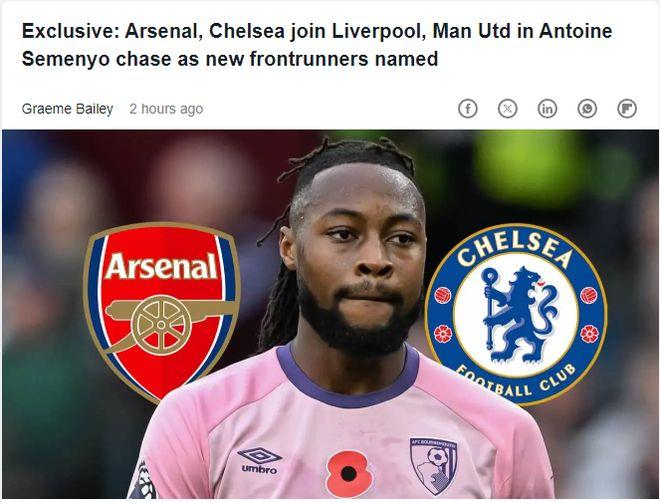 乐鱼体育热点资讯 - 曝阿森纳加入塞梅尼奥争夺战 英超5大豪门冬窗抢他